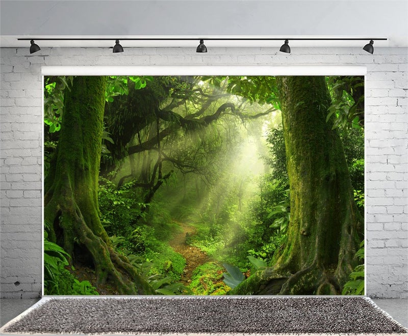 Leowefowa 7x5ft Jungle Forest Backdrop Old Trees Green Vine Dirt Road Fairytale Backdrops for Photography Vinyl Photo Background Kids Baby Portraits Studio Props - Image 3